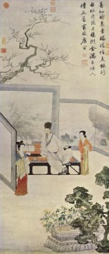 唐代の古い中国の墨の女性 Oil Paintings